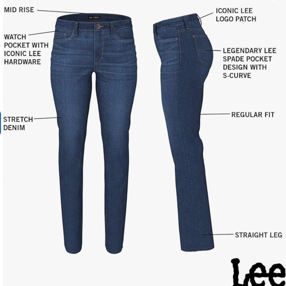 NWT Lee Women's Legendary Mid Rise Straight Leg Jean, velvet beet corduroy - Picture 5 of 5